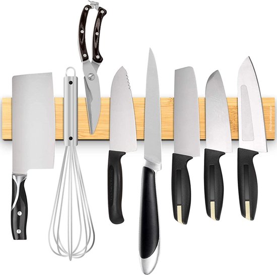 KitchenMonster® Bloc à Couteaux Aimanté pour Couteaux 40 cm - Porte-Couteaux