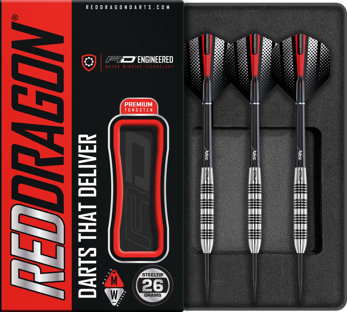 RED DRAGON - Striker Flightmaster: Steeltip Tungsten Dartpijlen Professioneel - 26 gram