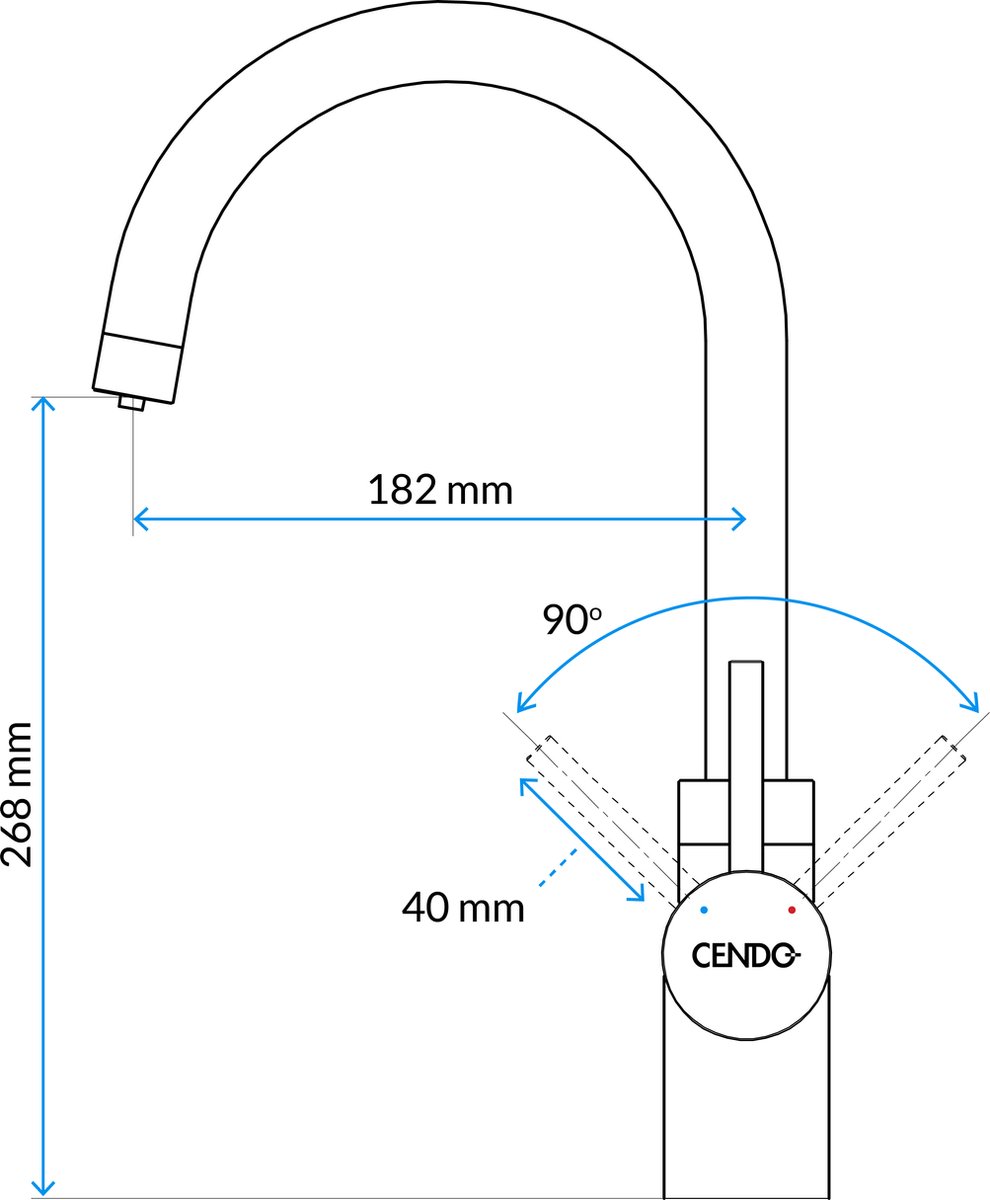 Kokend water kraan Gun Metal Zwart 3 in 1 pakket KWK31RGM3PAK bol