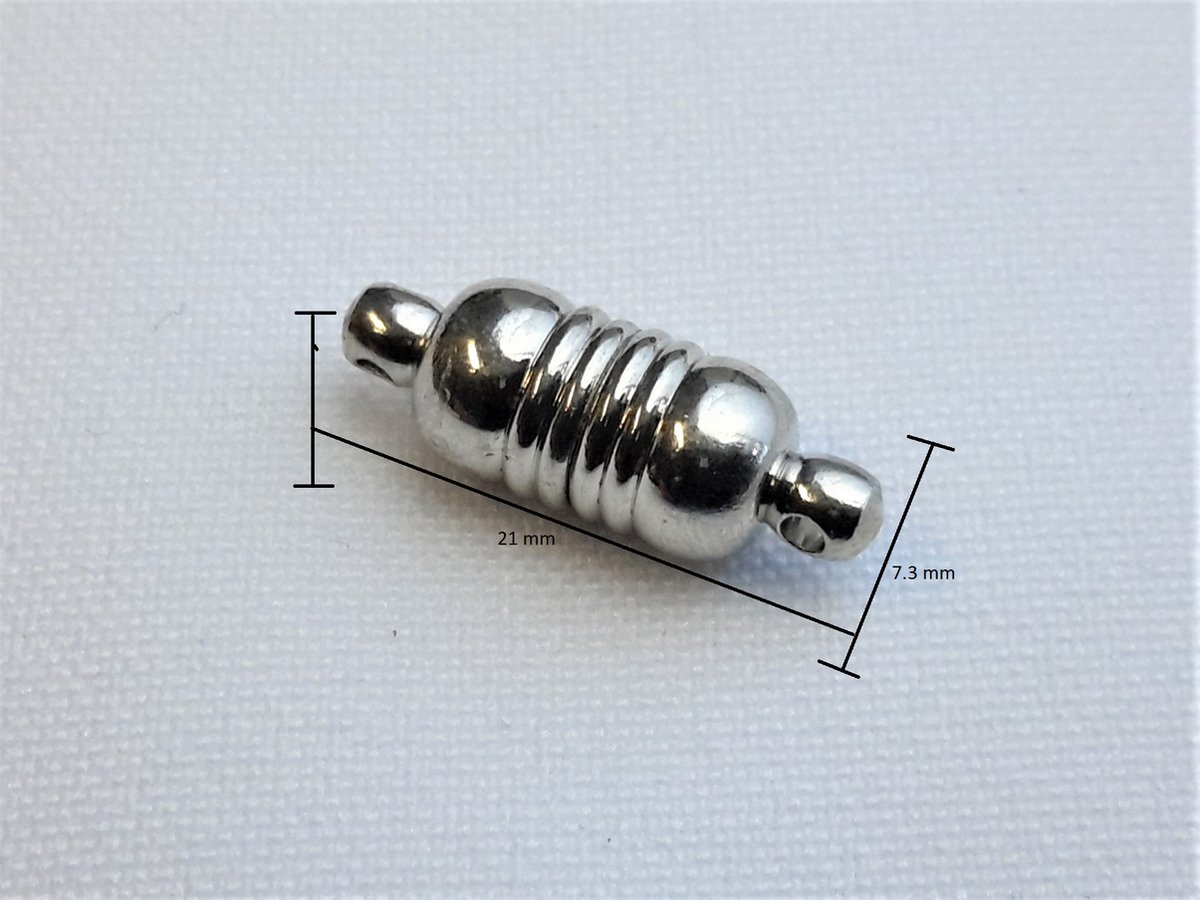 3set - Magneet sluiting- zilverkleurig- L 21mm- Sieraden sluiting- magneet slotjes- spaart u zich de moeite.