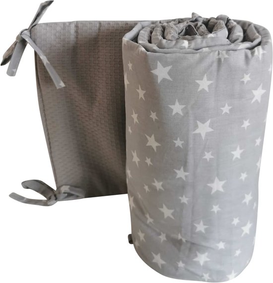 Foto: Quilola bedbumper stars grey bed zijbeschermers anti stootrand bedomrander 180x30 cm