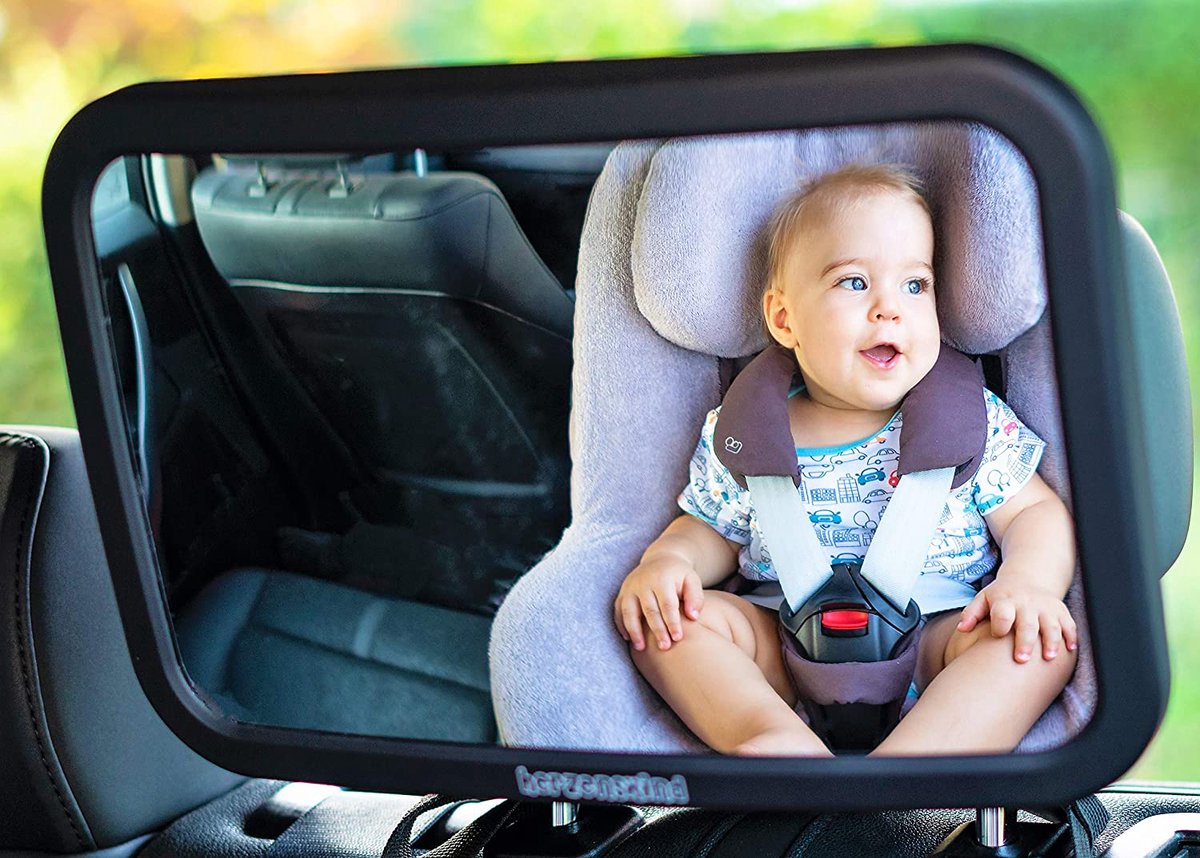 Miroir de voiture Bébé réglable - Miroir de siège arrière Bébé - Rétroviseur  XL 