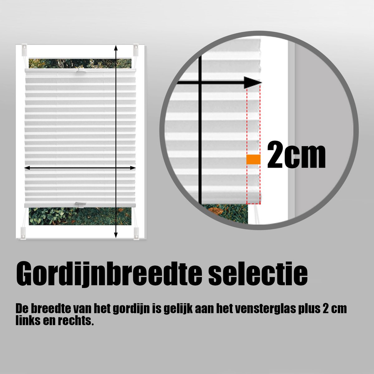 Plisségordijn zonder boren - Noorse regen