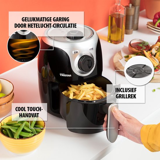 HOMCOM mini-oven, heteluchtfriteuse, 40-220°C, 12 programma's