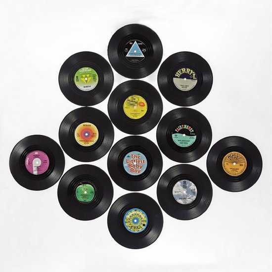 4x vinyl-lp muziek thema onderzetters 11 cm - online kopen? | Korting tot 56