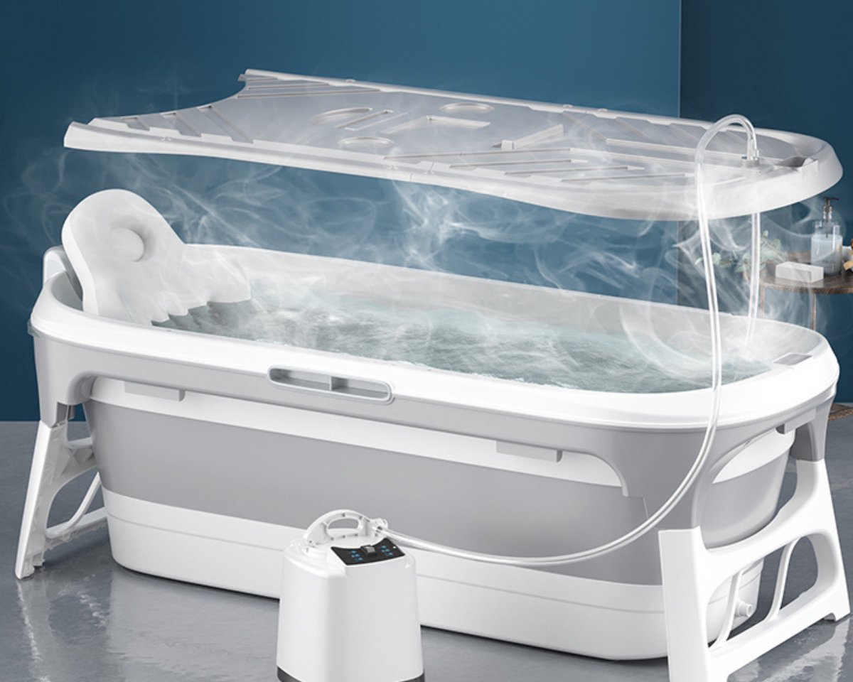 Livista® Opvouwbaar bad Stoombad Grijs Zitbad Inklapbaar Bath