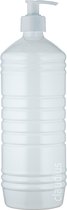Lege Plastic Fles 1 liter PET wit - met witte pomp - set van 10 stuks - Navulbaar - Leeg