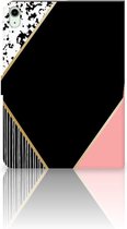 Bookcase Hoesje iPad Air (2020/2022) 10.9 inch Tablet Hoes met Magneetsluiting Customize Black Pink Shapes