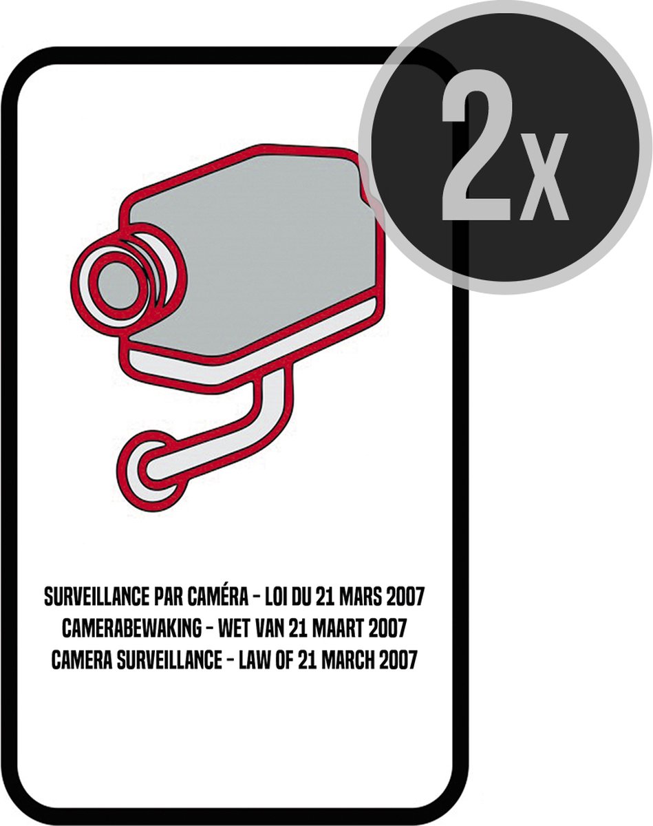 Autocollants | Icône | 2 pièces | Surveillance par caméra Législation 21  mars 2007 | 3... | bol