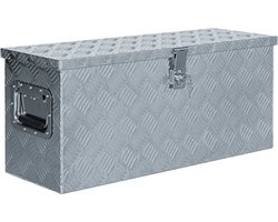 vidaXL - Aluminium - kist - 76,5x26,5x33 - cm - zilverkleurig