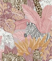 Jungle Behang - Kinderbehang - Vliesbehang - Dieren - Kinderkamer - Wandbekleding - Good Vibes - 0,53 x 10,05 M.