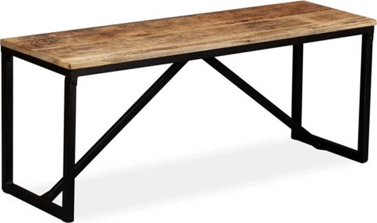 VidaXL Bankje Met Natuurlijke Rand 105 Cm Massief Ma   Bankje   Bankjes   Halbank   Schoenenbank 1084284569