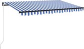 vidaXL Auvent extensible manuellement 450 x 350 cm Bleu et blanc