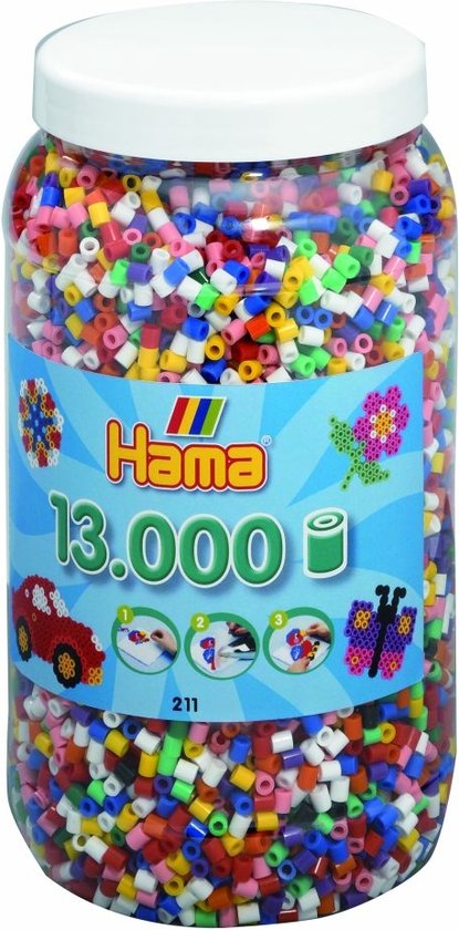 Hama - Strijkkralen in een Ton – 13000 Kralen – Creatief Speelplezier