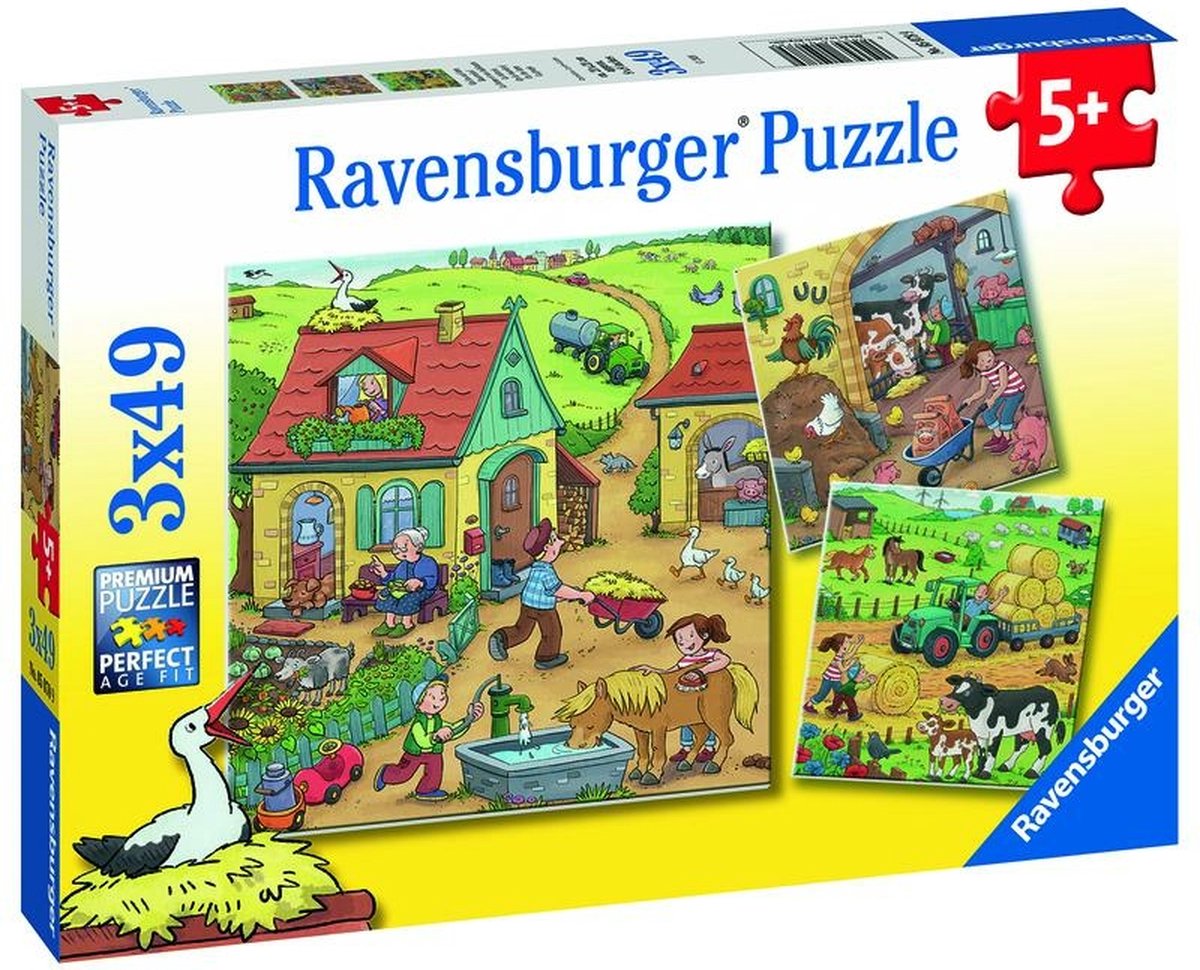 Ravensburger puzzel Boerderij - 3x49 stukjes - kinderpuzzel — afbeelding 12