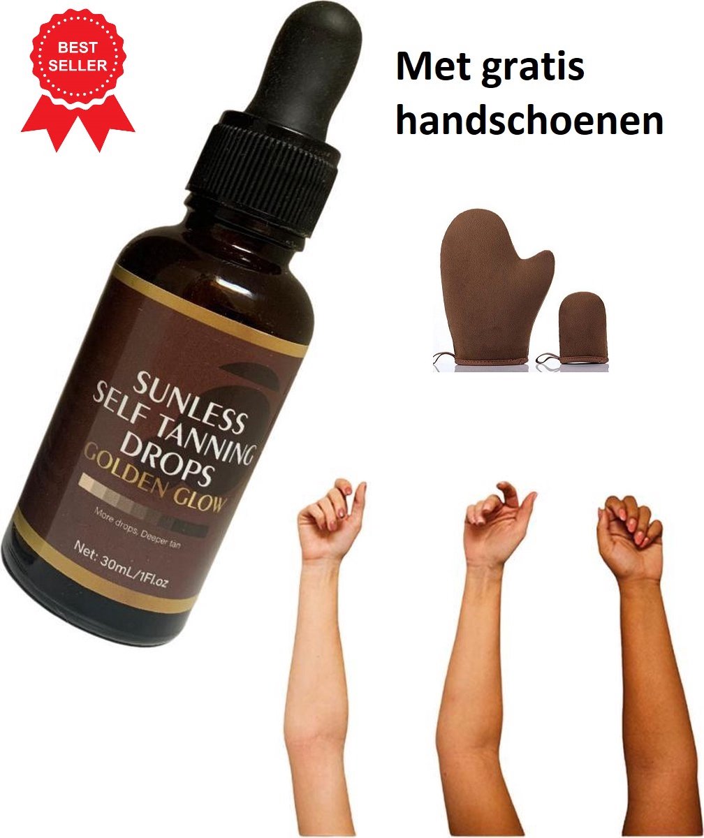 gratis handschoenen - zelfbruiners - Zelfbruiner Drops - Gezicht/Lichaam 30ML - Magic druppels - tanning olie - Self Tan Body