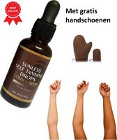 gratis handschoenen - zelfbruiners - Zelfbruiner Drops - Gezicht/Lichaam 30ML - Magic druppels - tanning olie - Self Tan Body