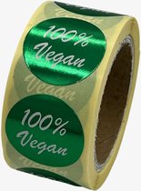 Vegan sticker op rol - 250 Stuks - 25mm - voedseletiket - HACCP