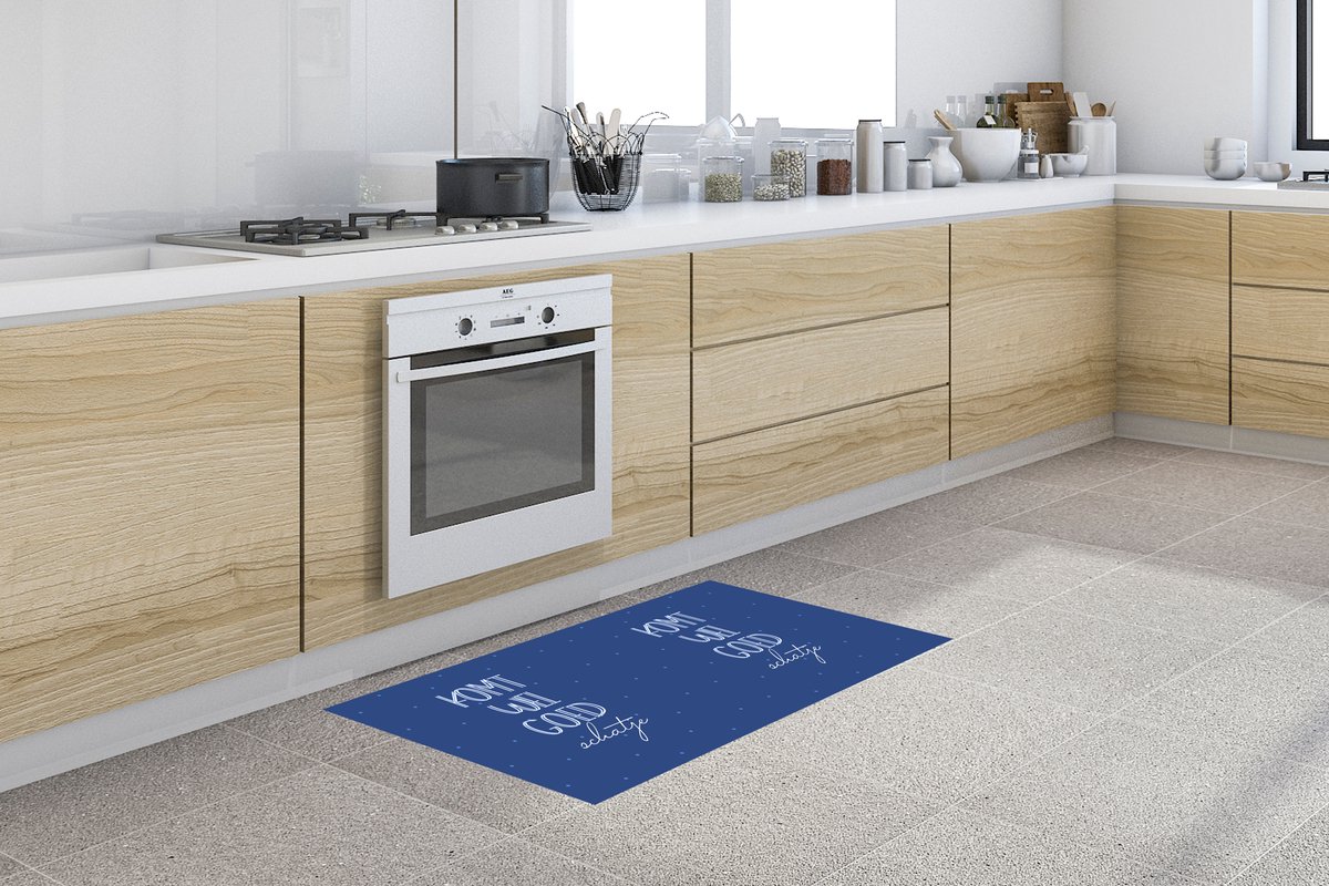 KitchenYeah Keukenloper - Loper keuken - Sterkte - Quotes - Blauw - Liefde - Keukenloper vinyl Multicolor