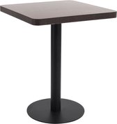vidaXL Table de bistro - Motif grain de bois - Pieds en acier - Marron foncé/ Zwart - 60 x 60 x 75 cm - Facile à assembler - Table