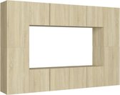 vidaXL - 8-delige - Tv-meubelset - bewerkt - hout - sonoma - eikenkleurig