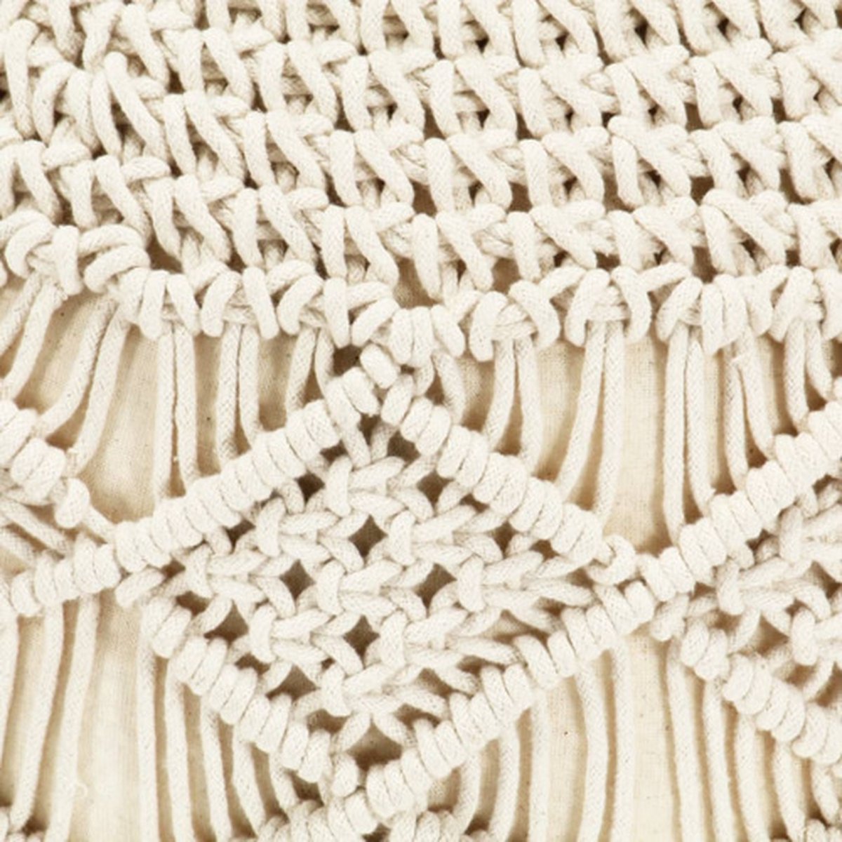 vidaXL Poef Macramé Handgemaakt - 45x30 cm - Katoen Macrame Poef