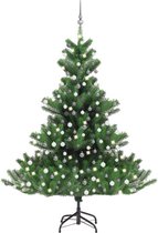 vidaXL-Kunstkerstboom-Nordmann-met-LED's-en-kerstballen-210-cm-groen