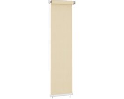vidaXL - Rolgordijn - voor - buiten - 65(B)x230(H) - cm - HDPE - crèmekleurig