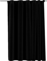 vidaXL - Gordijn - linnen-look - verduisterend - met - haken - 290x245 - cm - zwart