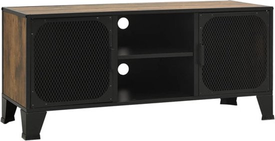 Foto: Vidaxl tv meubel 105x36x47 cm metaal en mdf rustiek bruin