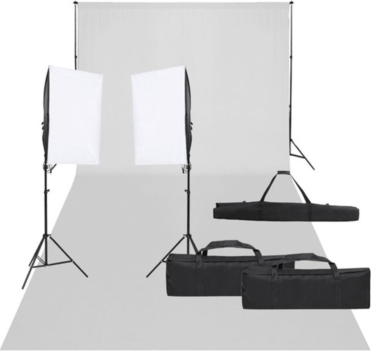 vidaXL - Fotostudioset - met - verlichtingsset - en - achtergrond