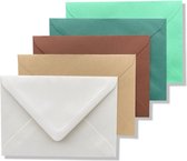50 Cards & Crafts Luxe gekleurde C6 enveloppen | Groen / Bruin | 162x114mm