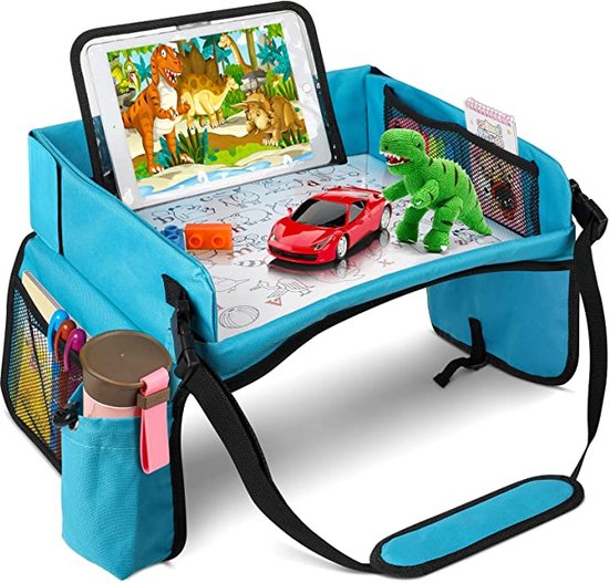 Auto en Vliegtuig Reistafel voor Kinderen – Autotafel – Eettafel – Speeltafel met Tekentafel & iPad Tablethouder voor Lange en Verre reizen -…