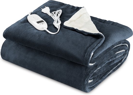Navaris XXL warmtedeken met mouwen - Wasbare elektrische deken met 9  standen en timer... | bol
