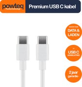 Powteq - 50 cm premium USB C kabel - USB 2.0 - Wit