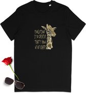 T-shirt girafe - T-shirt avec citation girafe - T-shirt homme rigolo avec imprimé - T-shirt femme avec imprimé - T-shirt femme et homme - Tailles unisexe : SML XL XXL XXXL - Couleur chemise : Zwart.