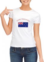 Wit dames t-shirt met vlag van Nieuw Zeeland M