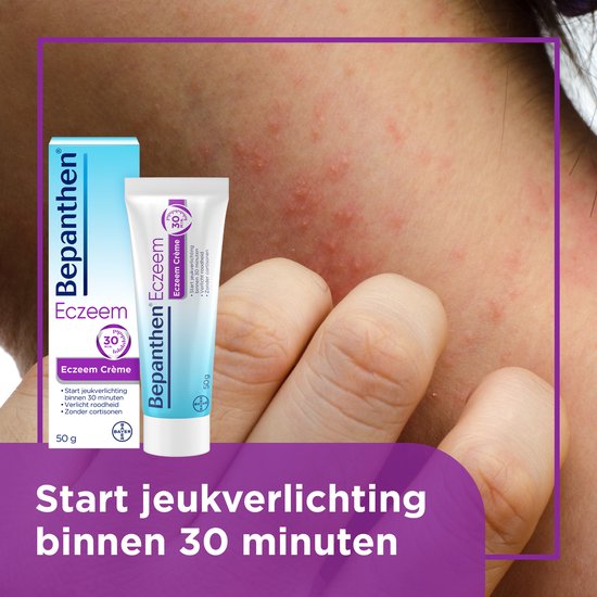 ​Bepanthen Eczeem Crème 50 gram | Verlicht Jeuk en Roodheid bij Mild tot Matig Eczeem | Ondersteunt Huidherstel met Dexpanthenol | Vrij van Cortisonen en Parfum​