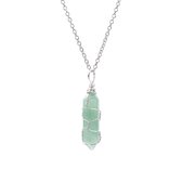 Kasey - Aventurine verte en cristal sur chaîne en argent - Pendentif Aventurine verte - Collier de pierres précieuses