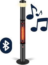 Bol.com BluMill 3 in 1 Heater - Staande Terrasverwarmer - Terrasverwarmer Elektrisch - Heater Elektrisch - met LED en Bluetooth ... aanbieding