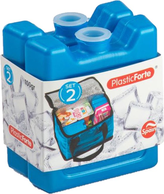 8x stuks 100 grams koelelementen 8 x 7.5 x 2.3 cm kobalt blauw kunststof met sneeuwvlokken print van SportX — afbeelding 3