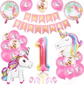 Party Pack® Décoration Anniversaire Licorne - 1 An - Décoration Unicorn - Pack Fête Tout-en-un - Décoration - Ballons - Pack Fête - Anniversaire - Décoration Fête