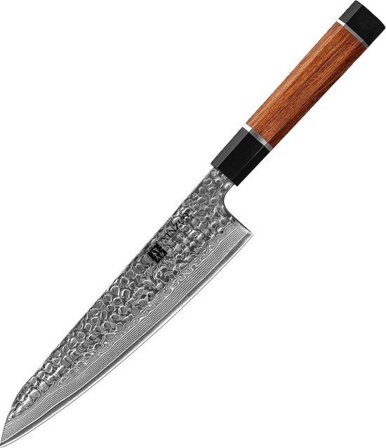 Gehamerd Damaststaal (67 laags) | Xinzuo PM8 Series | Professioneel koksmes