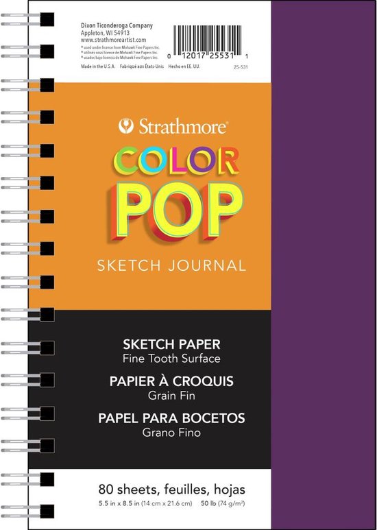 Strathmore - Color Pop Sketch Journal - Paars - 74g/m2 papier - 80 pagina's