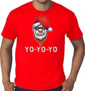Grote maten Gangster / rapper Santa fout Kerstshirt / Kerst t-shirt rood voor heren - Kerstkleding / Christmas outfit XXXXL