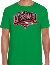 Merry Christmas Kerstshirt / Kerst t-shirt groen voor heren - Kerstkleding / Christmas outfit S