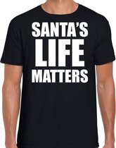 Santas life matters Kerstshirt / Kerst t-shirt zwart voor heren - Kerstkleding / Christmas outfit M