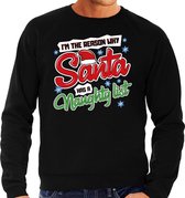 Foute Kersttrui / sweater - Im the reason why Santa has a naughty list - zwart voor heren - kerstkleding / kerst outfit L
