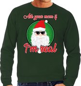 Foute Kersttrui / sweater - ask your mom í am real - groen voor heren - kerstkleding / kerst outfit M