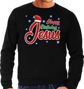 Foute Kersttrui / sweater - Happy Birthday Jesus / Jezus - zwart voor heren - kerstkleding / kerst outfit XL